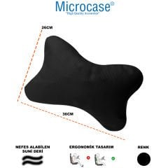 Microcase 3D Ortopedik Oto Araç Oyuncu Koltuk Bel Destek yastığı 36x26cm 1 Adet AL4336 Siyah