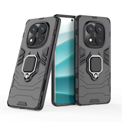 Microcase Xiaomi Poco X7/Redmi Note 14 Pro 5G ile Uyumlu Batman Serisi Yüzük Standlı Armor Kılıf - Siyah AL3349